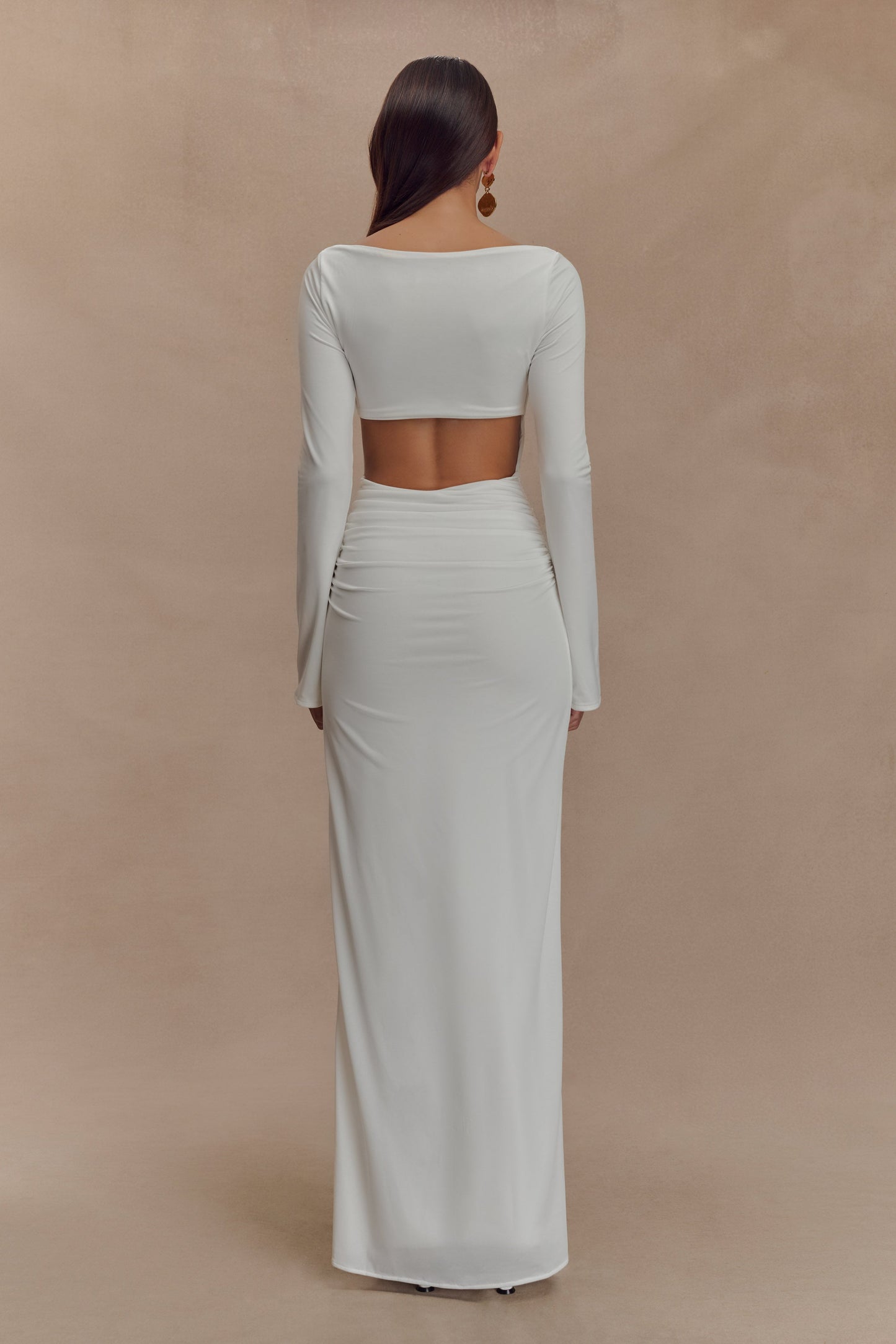 Robe Maxi Vienna en Jersey Découpe - Blanc