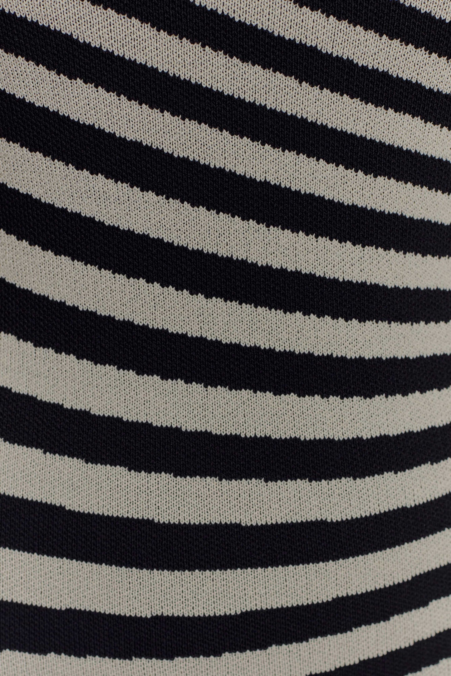 Robe mi-longue en jersey rayé Raven - Noir/Blanc