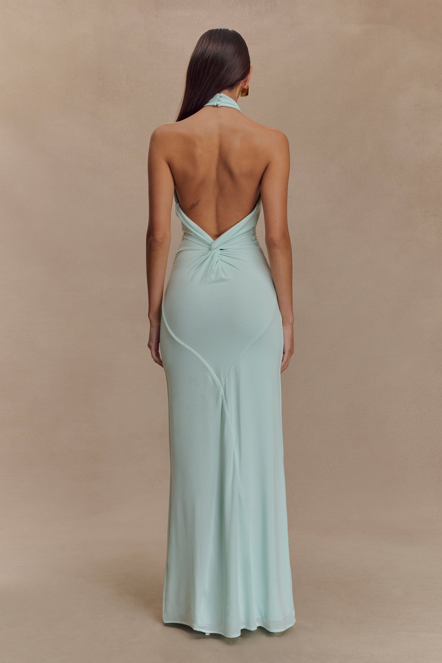 Robe Maxi Halter Élyna à Volants - Lagoon