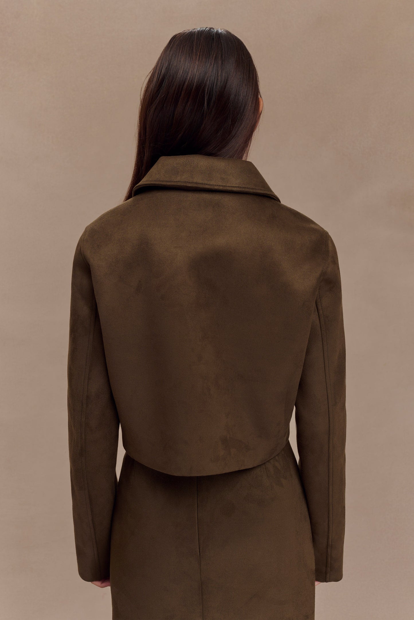 Veste à col en faux daim Hayes - Chocolat
