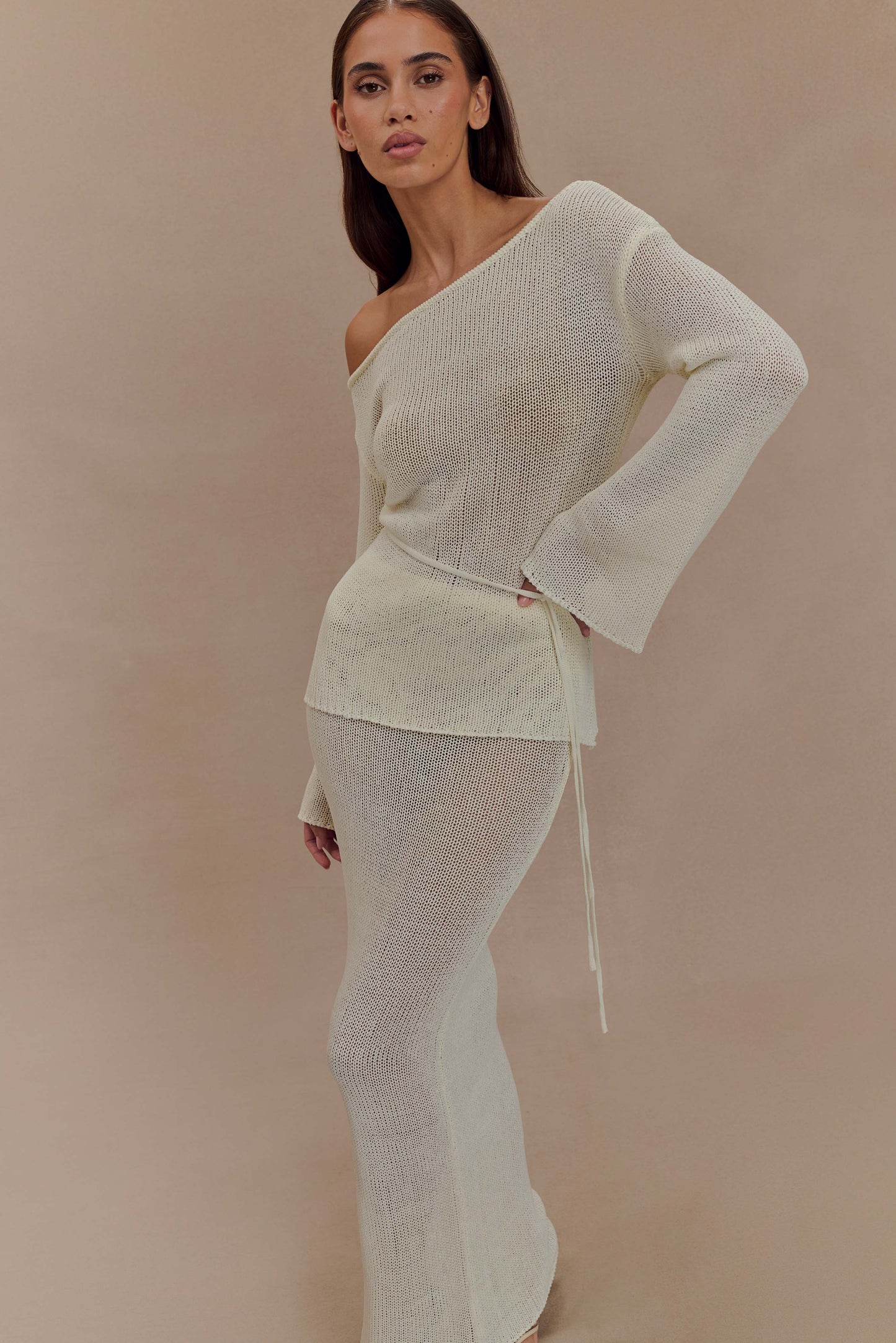 Jupe Maxi Tricot Reagan - Blanche