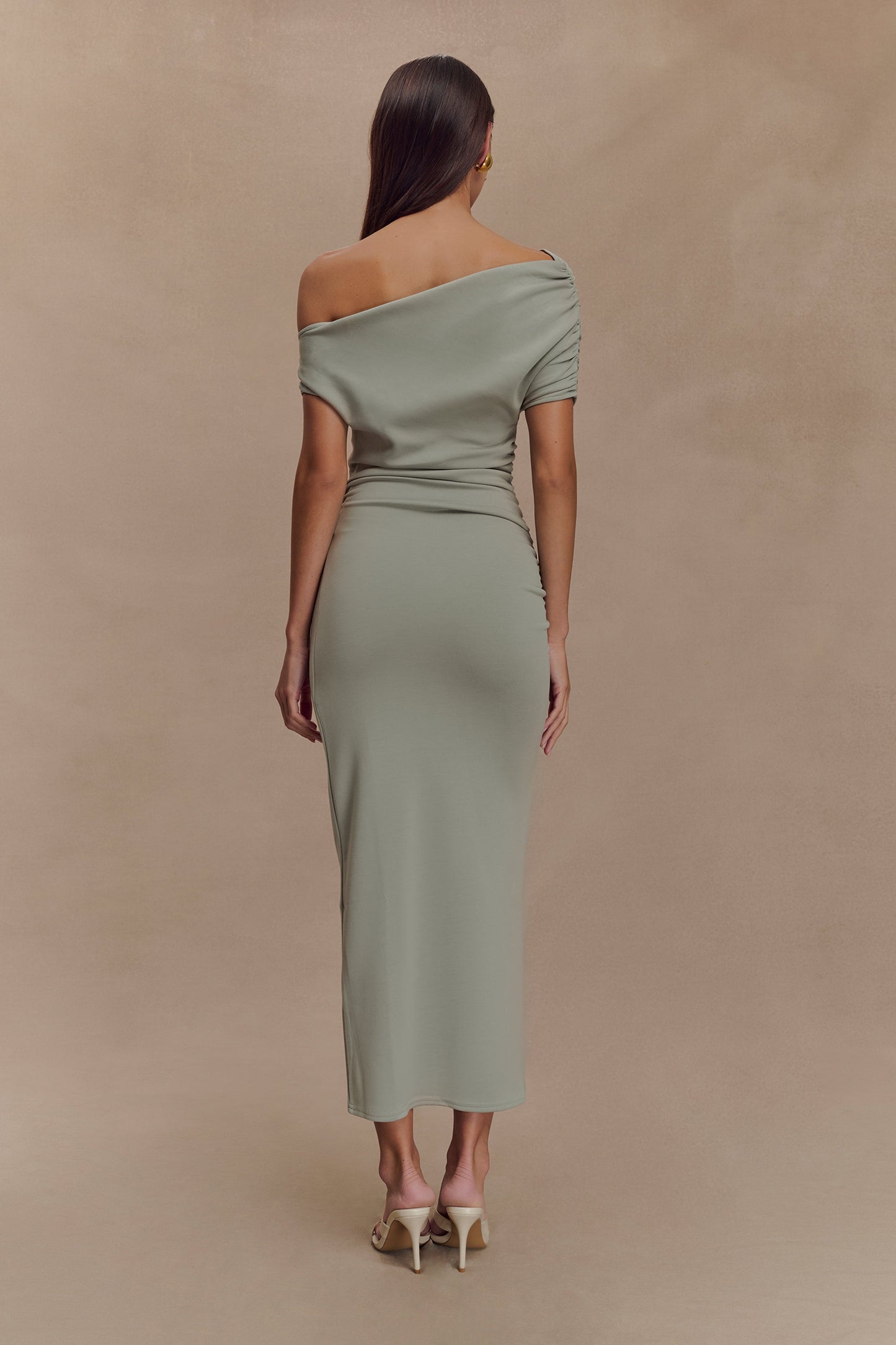 Robe midi en jersey scuba Kendra avec accessoires - SAGE