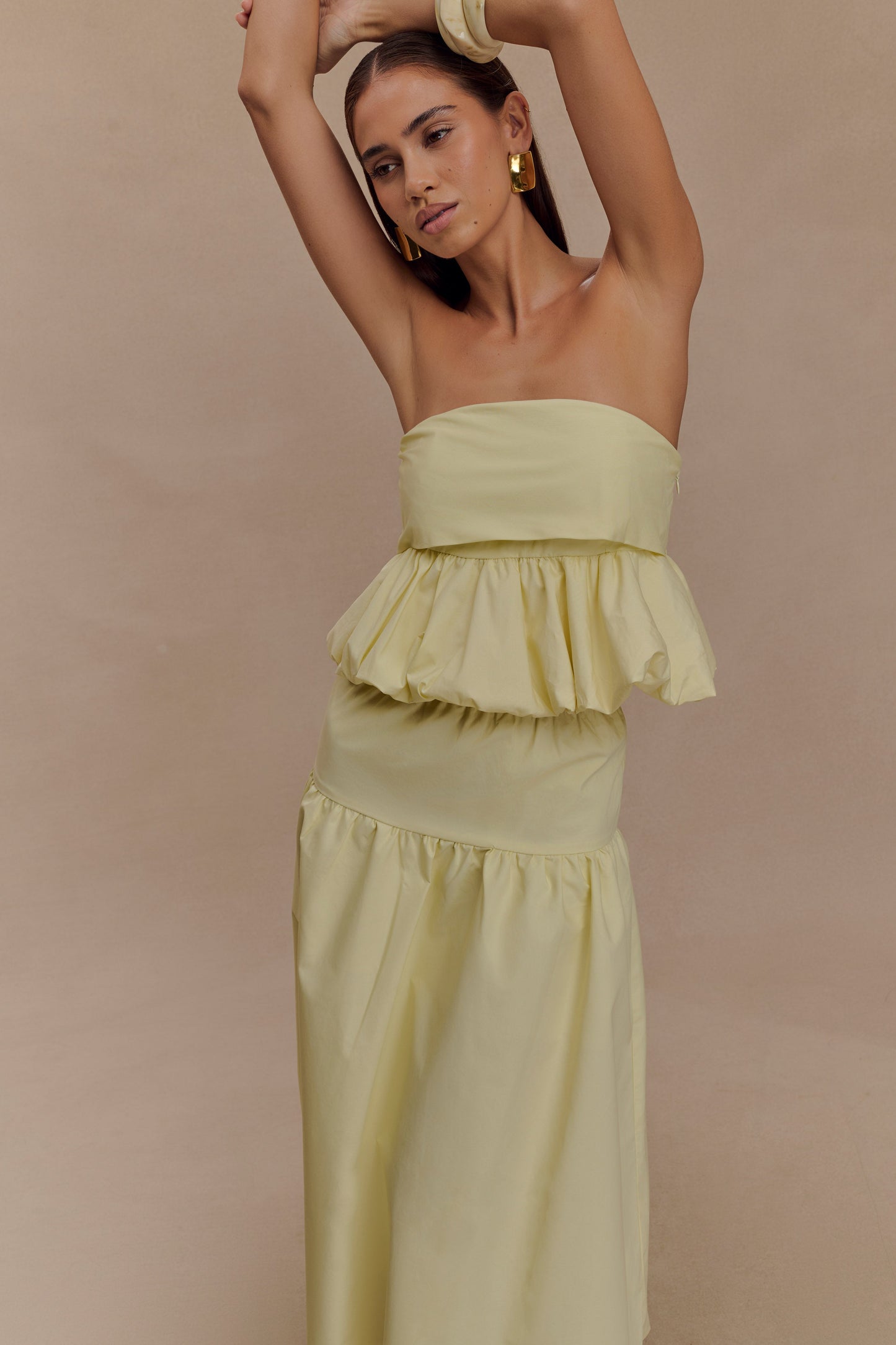 Jupe mi-longue Amirah - Citron