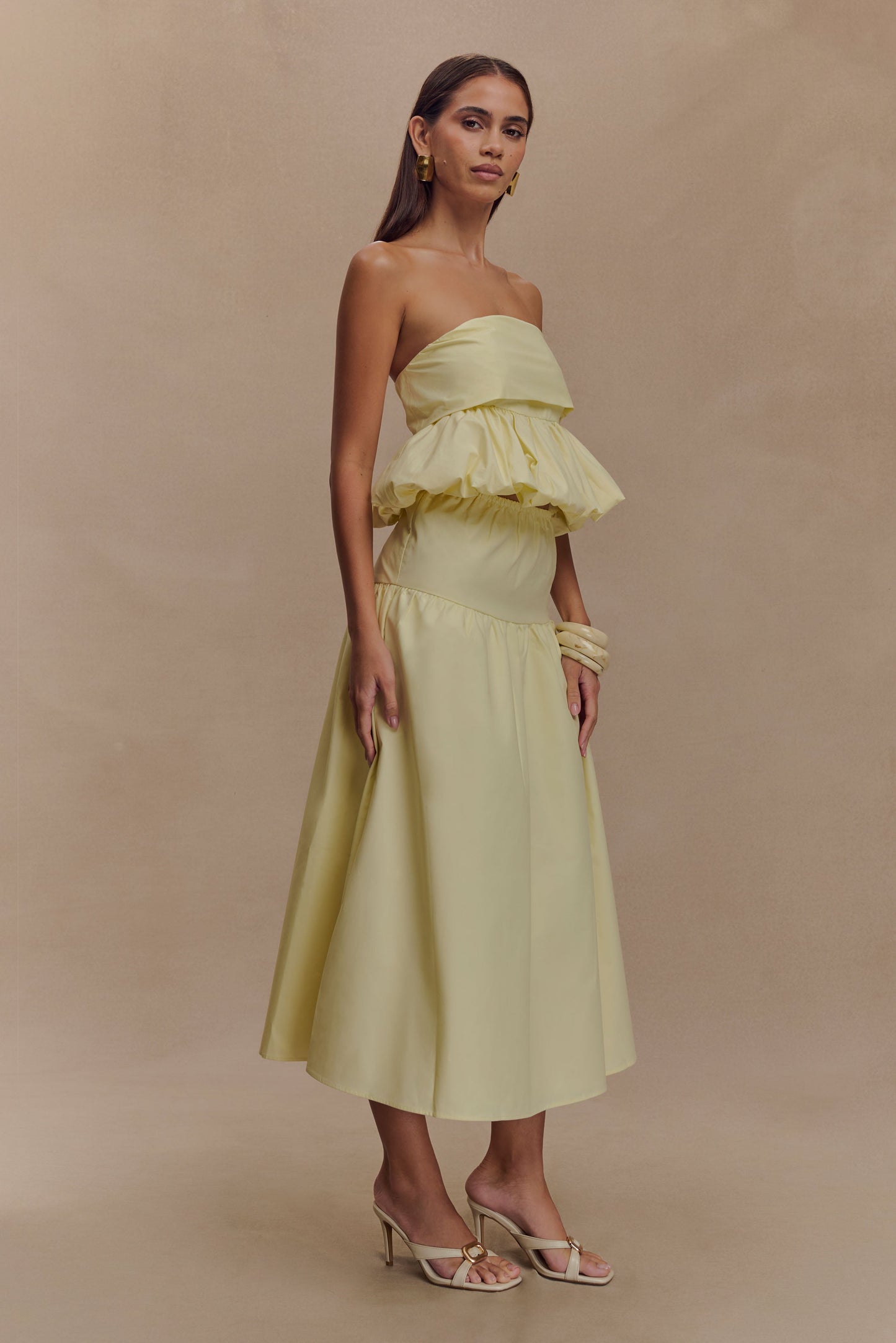 Jupe mi-longue Amirah - Citron