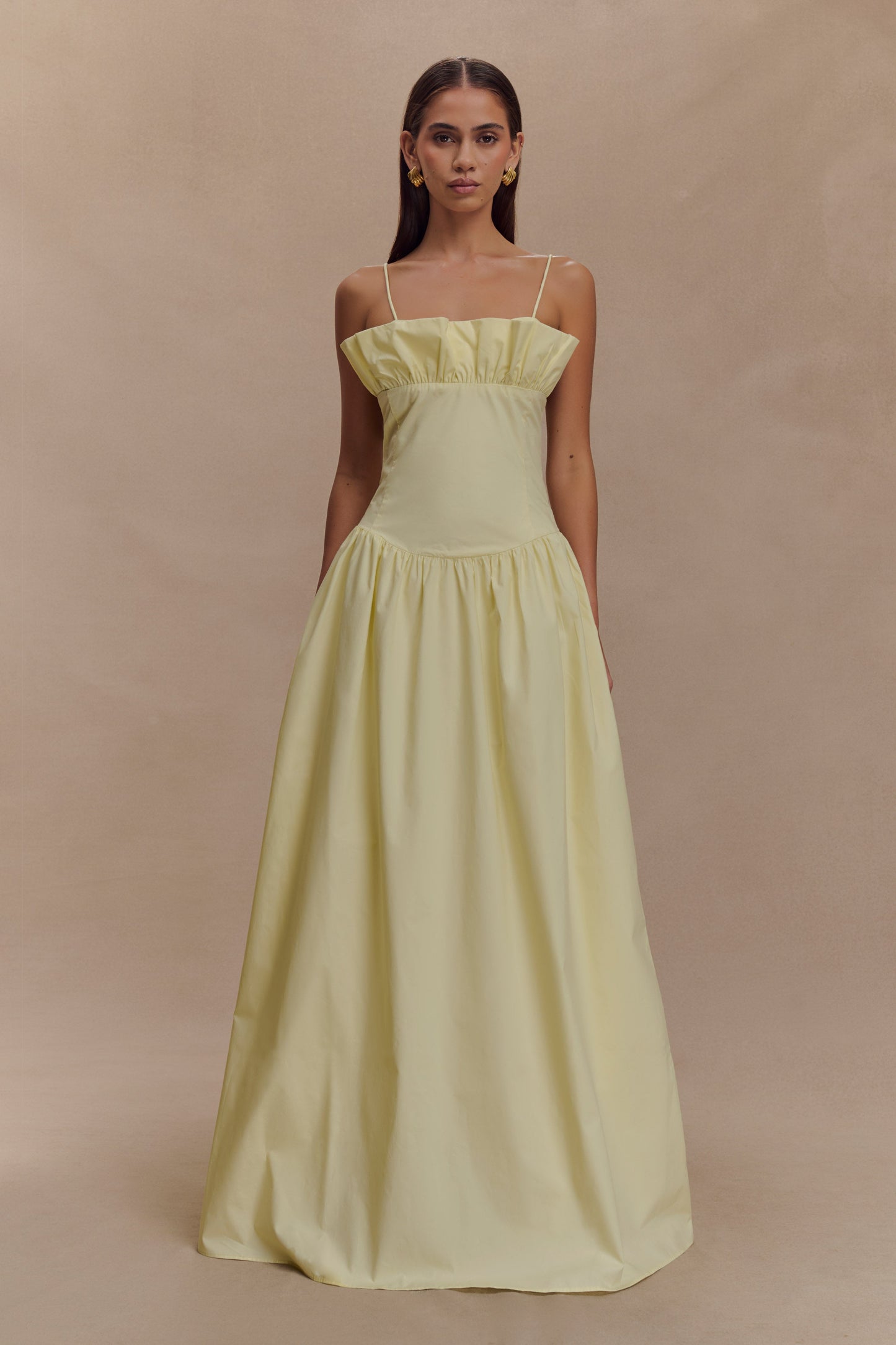 Jupe Maxi Janis en Coton à Volants - Citron