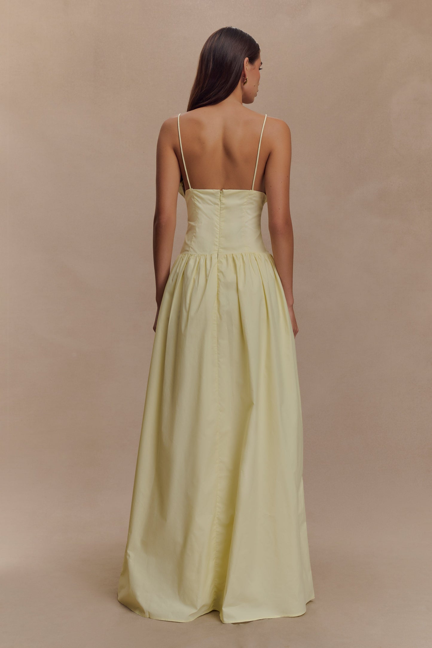 Jupe Maxi Janis en Coton à Volants - Citron