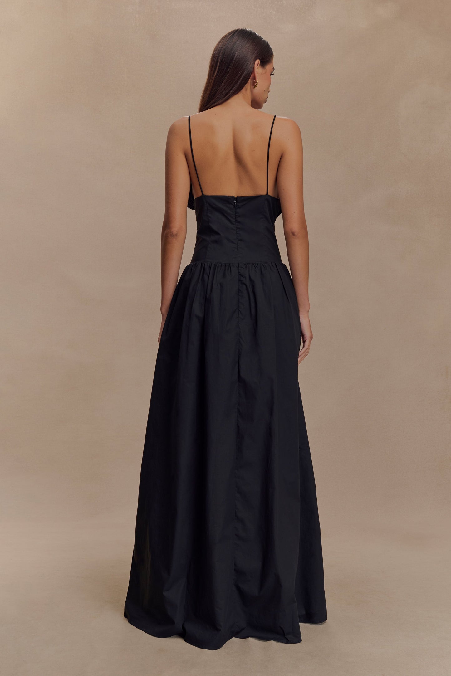 Jupe Maxi Janis en Coton à Volants - Noir