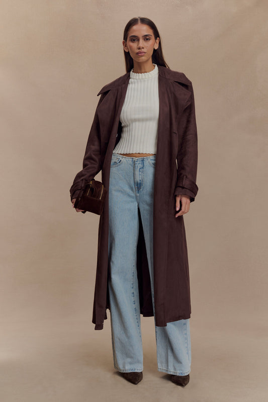 Manteau en similicuir Marc - Chocolat Cacao