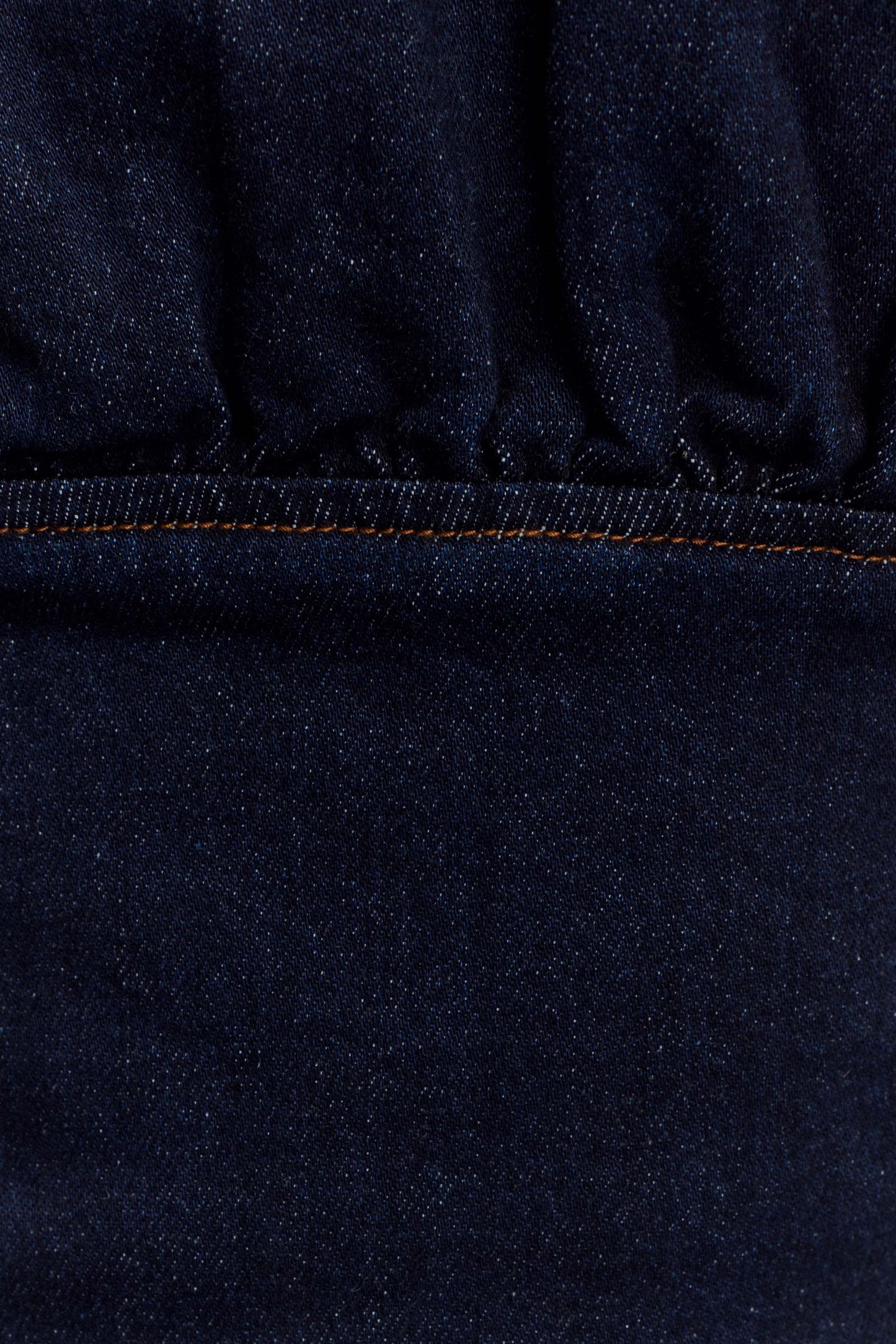 Corset en jean à volants Cecilia - Bleu indigo