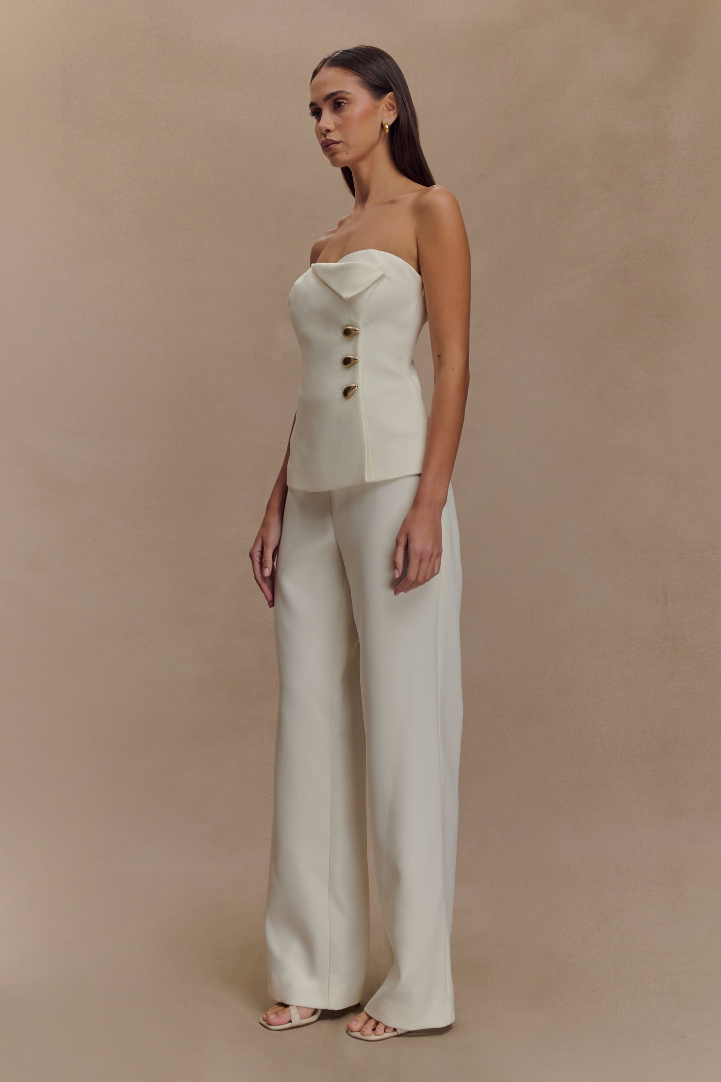 Pantalon tailleur droit Lindie - Ivoire