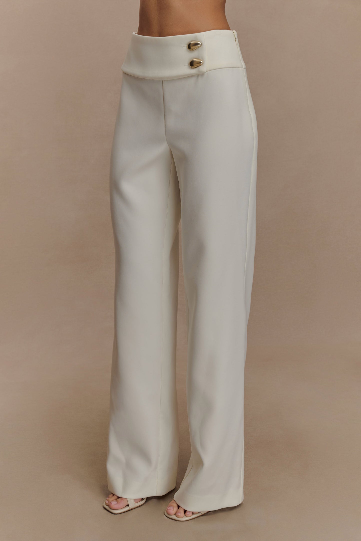 Pantalon tailleur droit Lindie - Ivoire