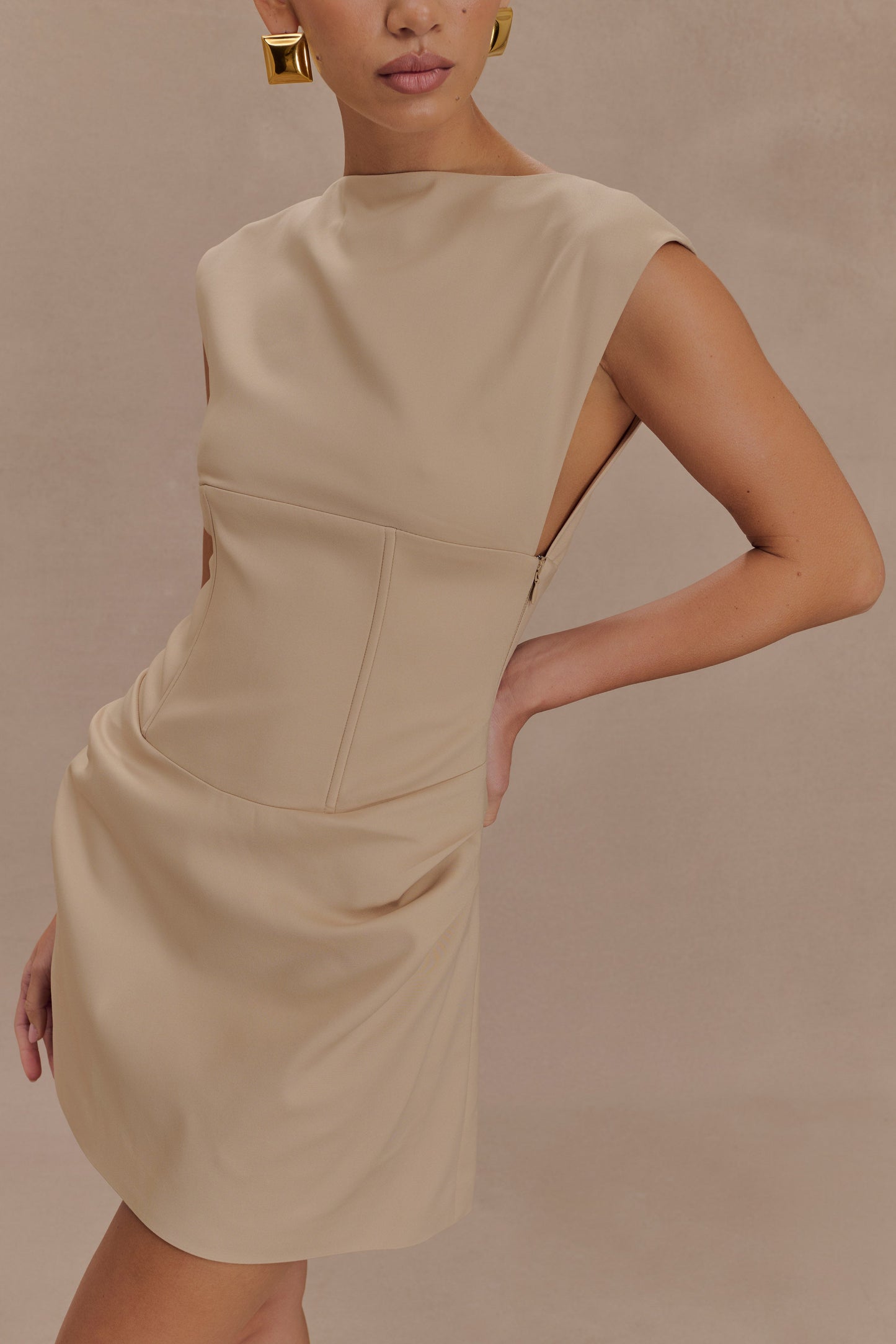 Mini-robe sans manches Doris - Camel