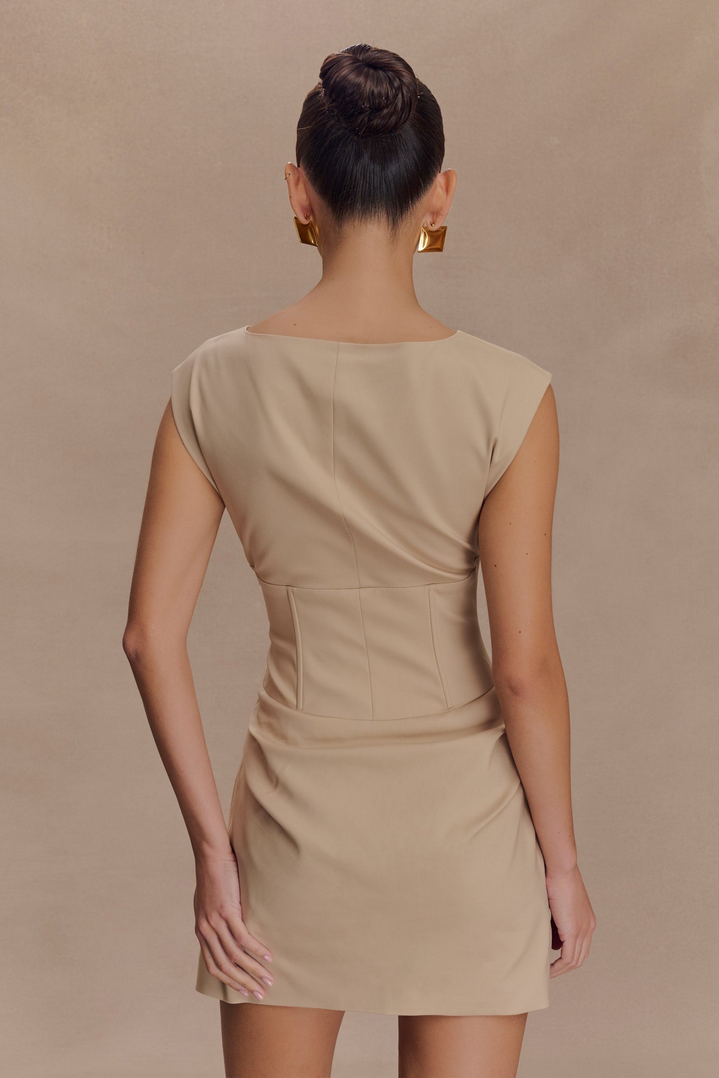 Mini-robe sans manches Doris - Camel