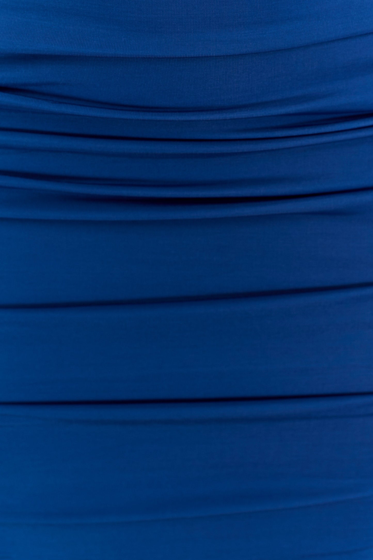 Robe midi à col montant et plis Camila - Cobalt
