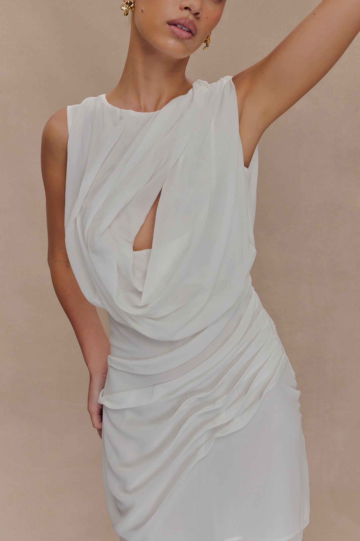Robe mini en mousseline Oria - Blanche