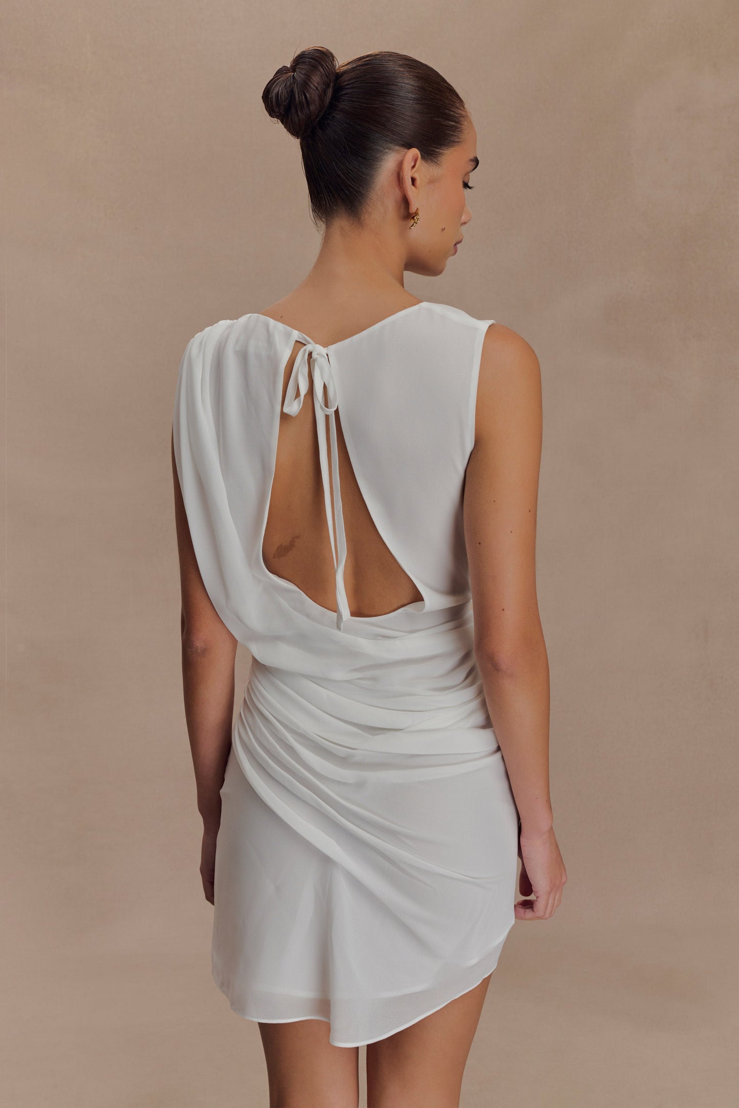 Robe mini en mousseline Oria - Blanche