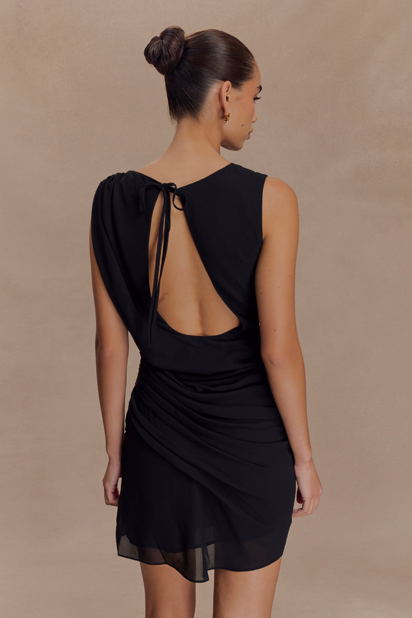 Robe mini en mousseline Oria - Noir