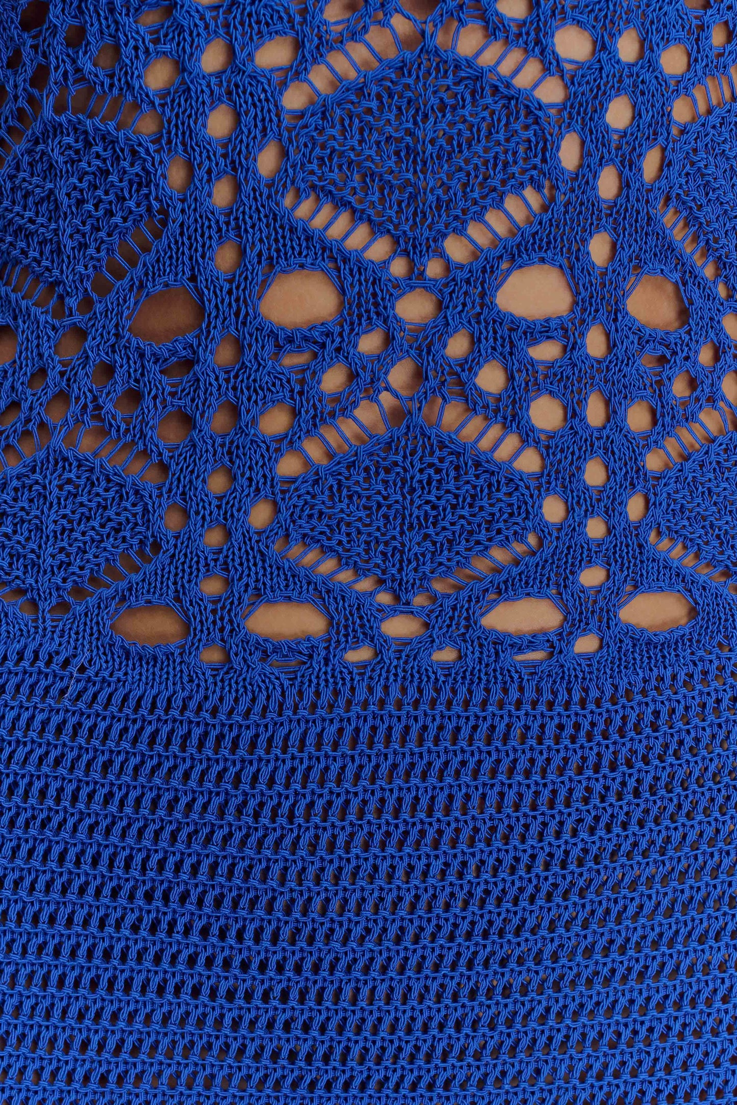 Mini-robe en tricot crochet Everette - Cobalt