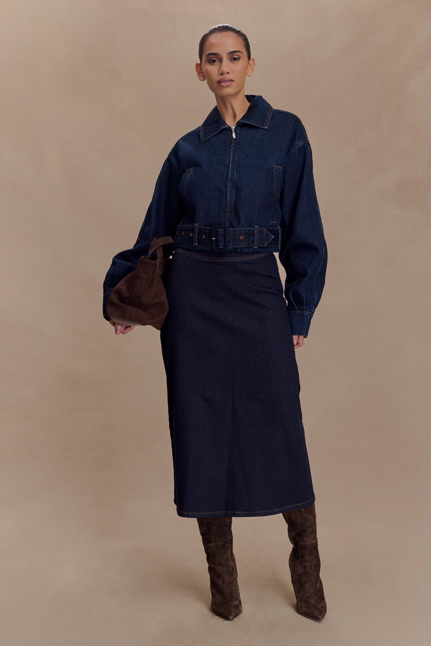 Veste en jean courte Fallon - Bleu indigo