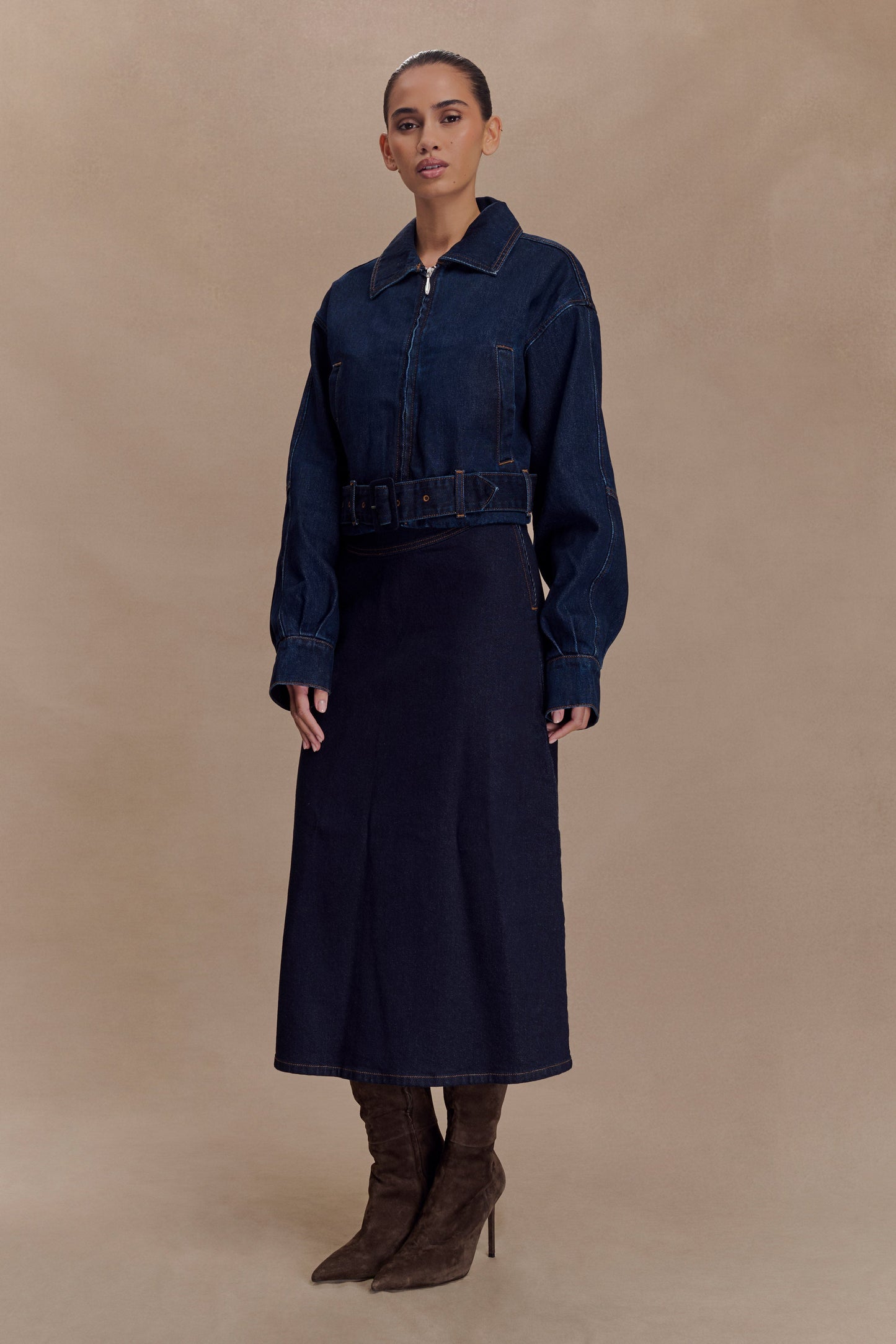 Veste en jean courte Fallon - Bleu indigo