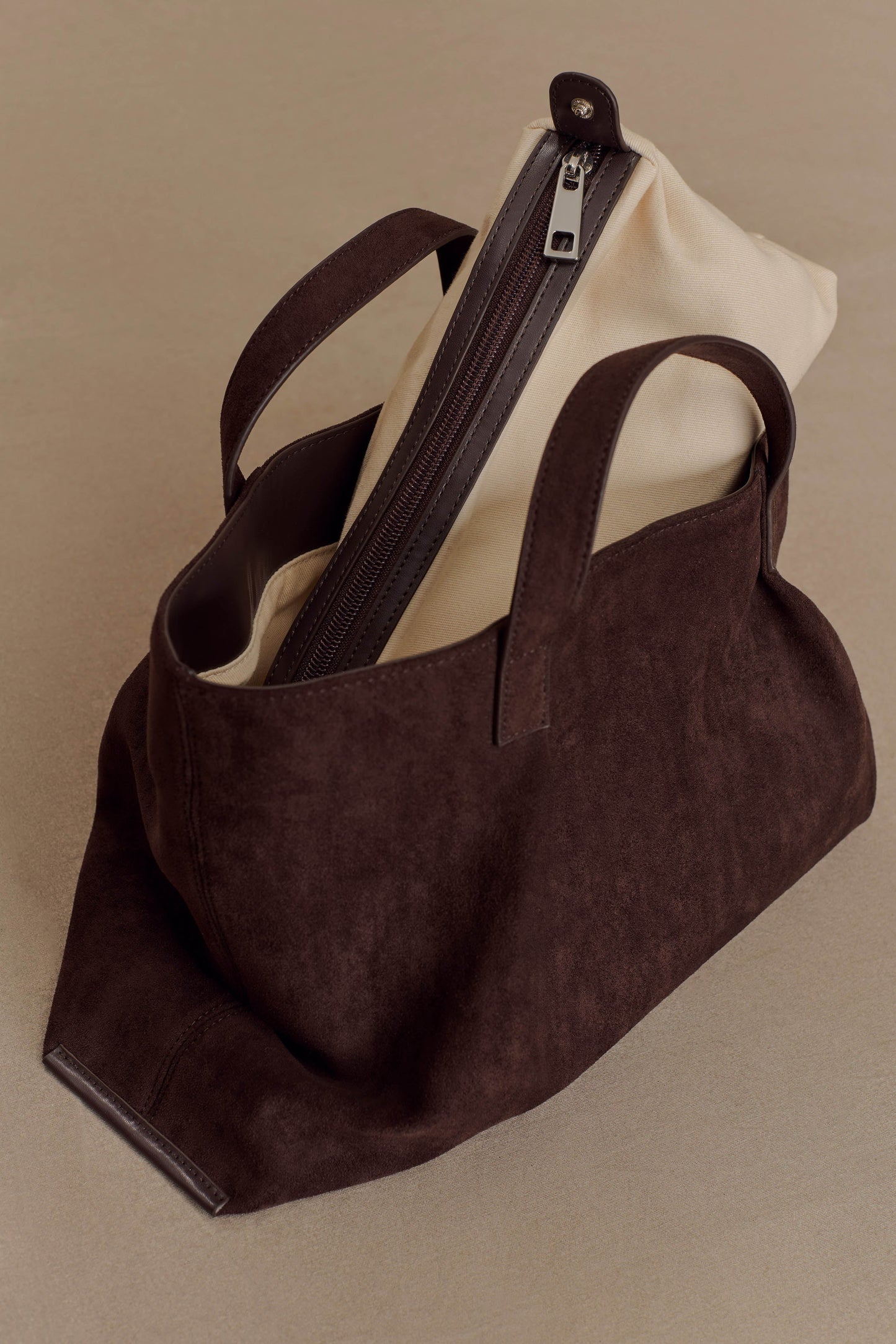 Sac en daim synthétique Baylor - Chocolat