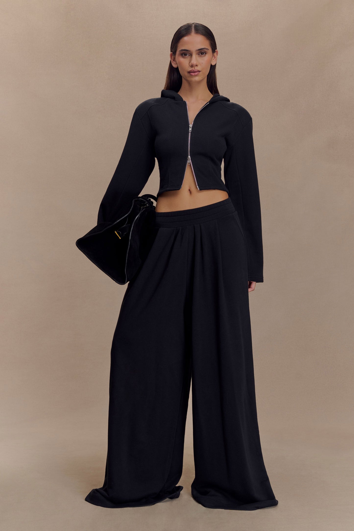 Sweat à capuche zippé Quinn - Noir