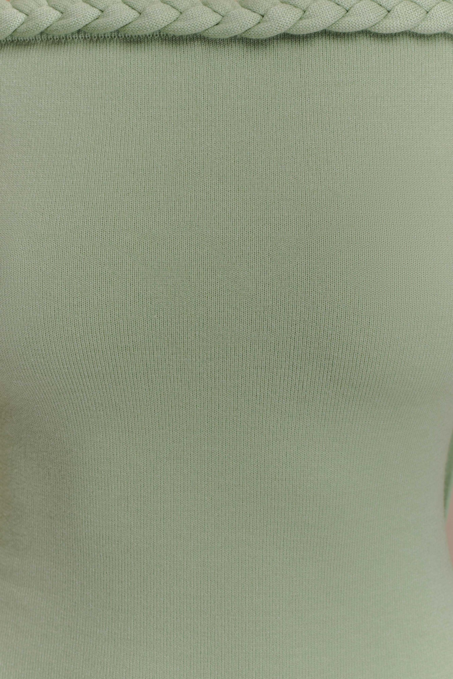 Robe Maxi en Tricot sans Bretelles Heidi avec Écharpe - Vert Pastel
