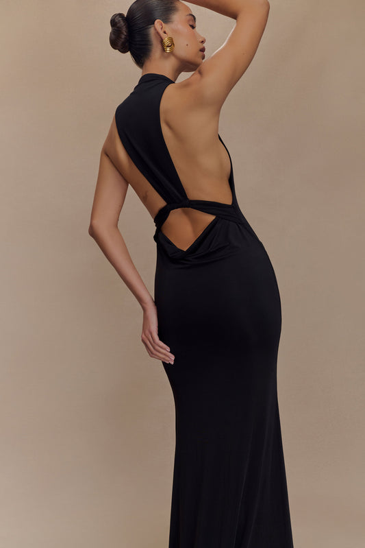 Elke Robe Maxi Décolleté en V - Noir