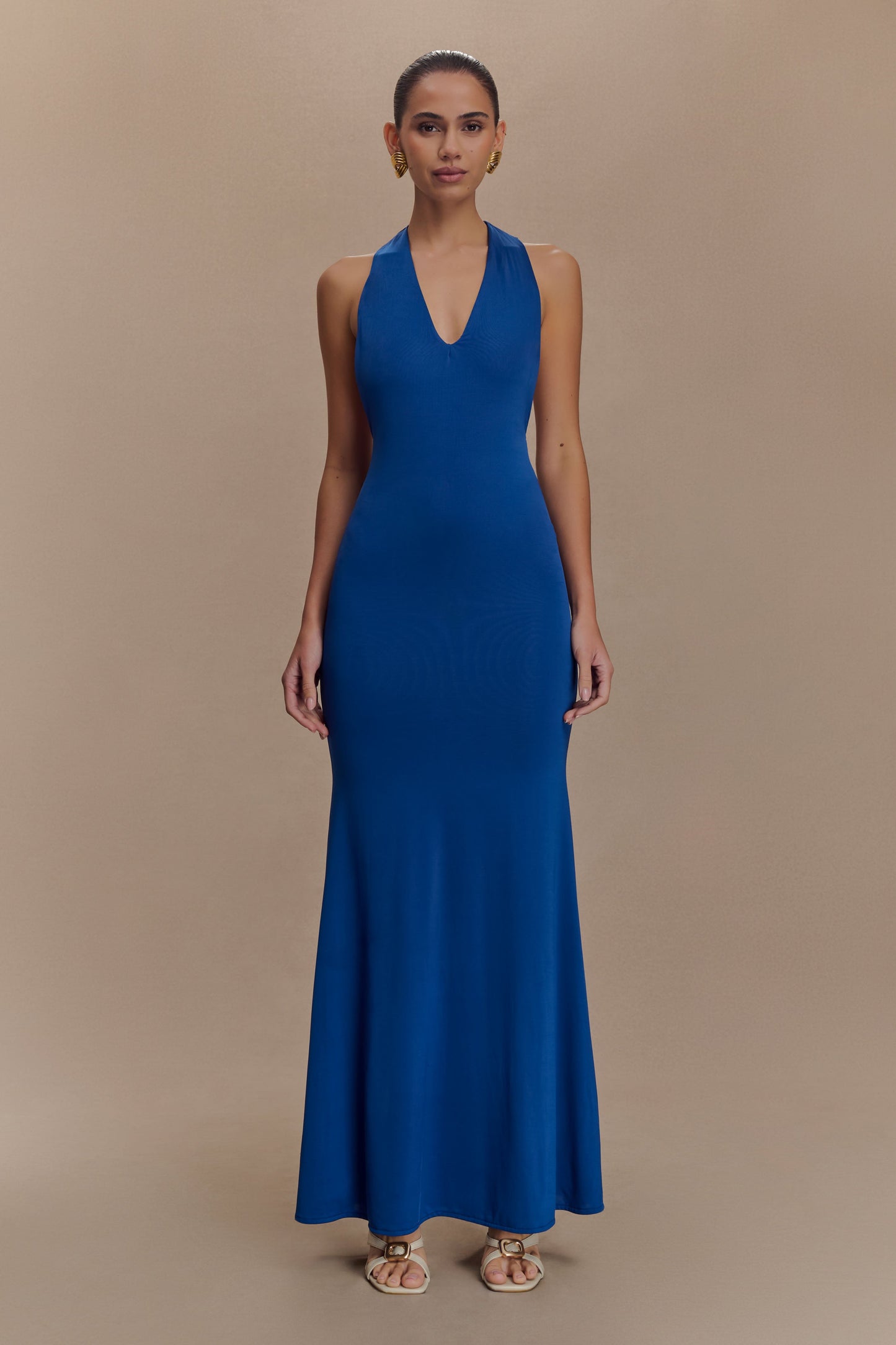 Elke Robe Maxi Décolleté V - Cobalt