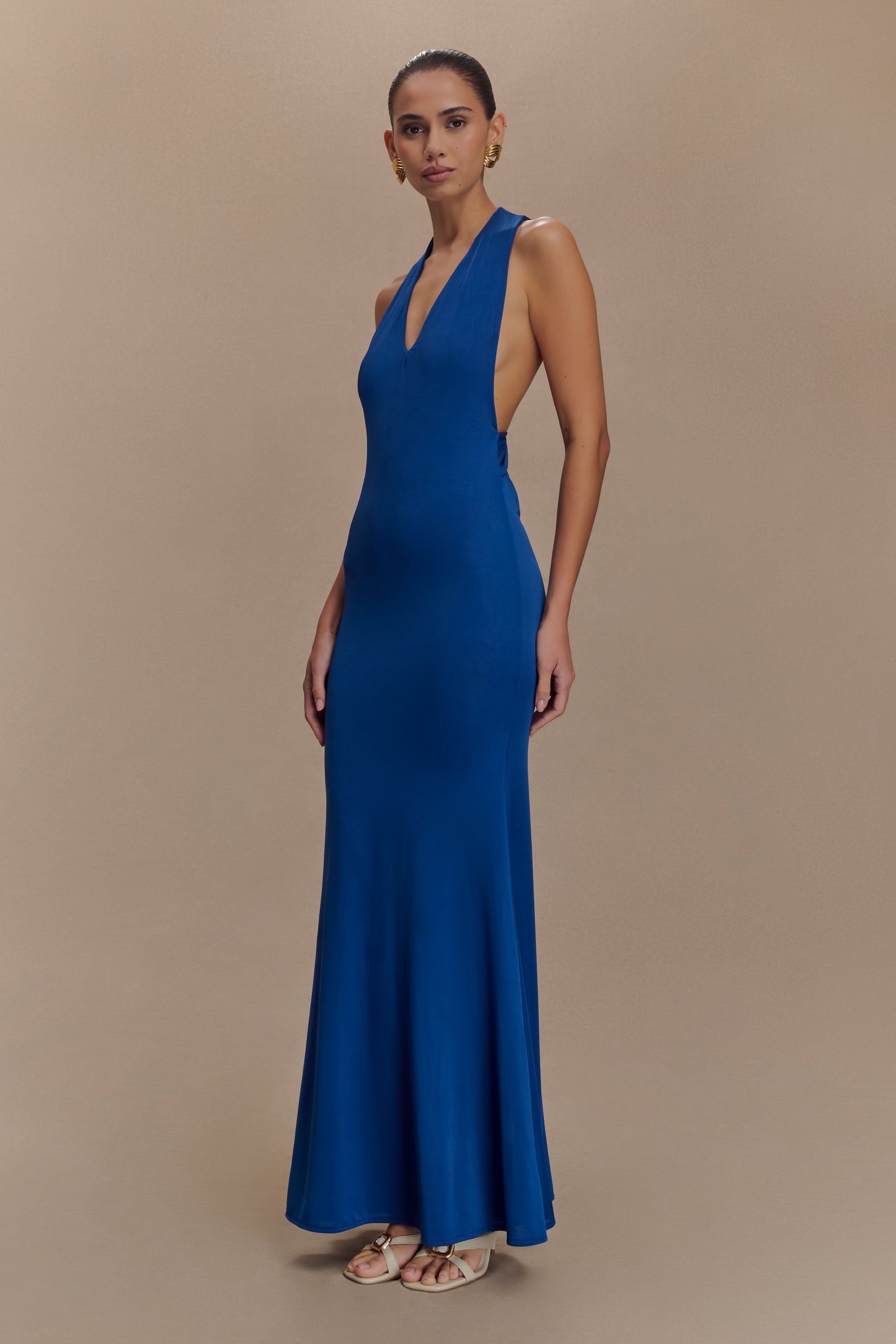 Elke Robe Maxi Décolleté V - Cobalt