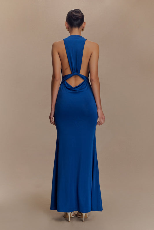 Elke Robe Maxi Décolleté V - Cobalt