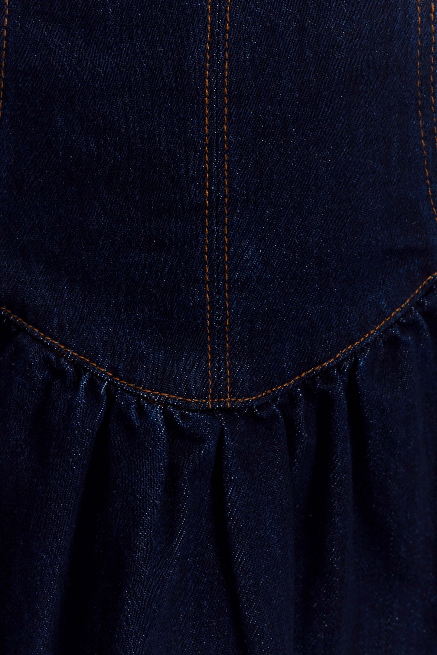 Mini-robe en jean à volants Cheyenne - Bleu indigo