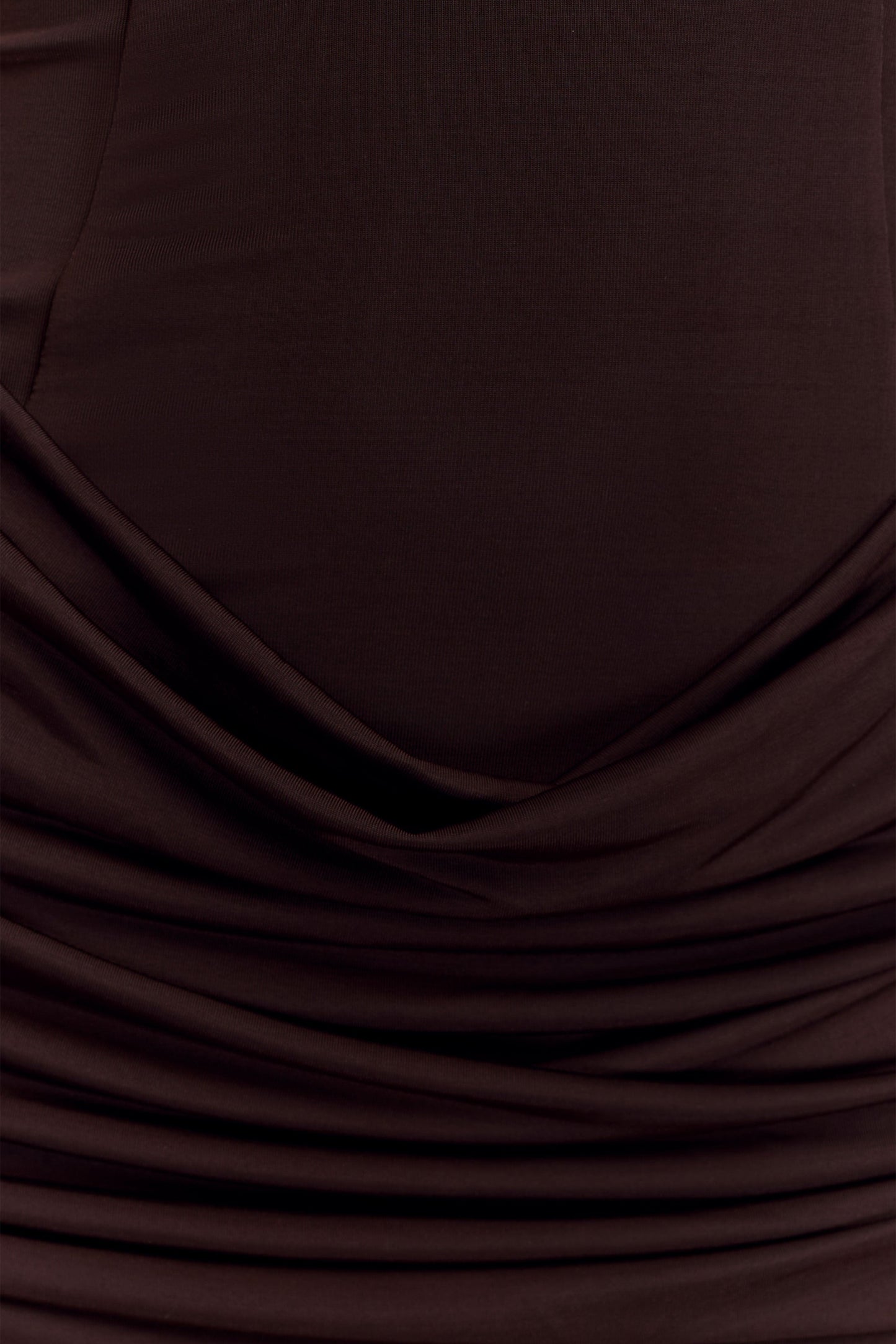 Mini-robe moulante et en maille Mattea avec foulard - Chocolat noir