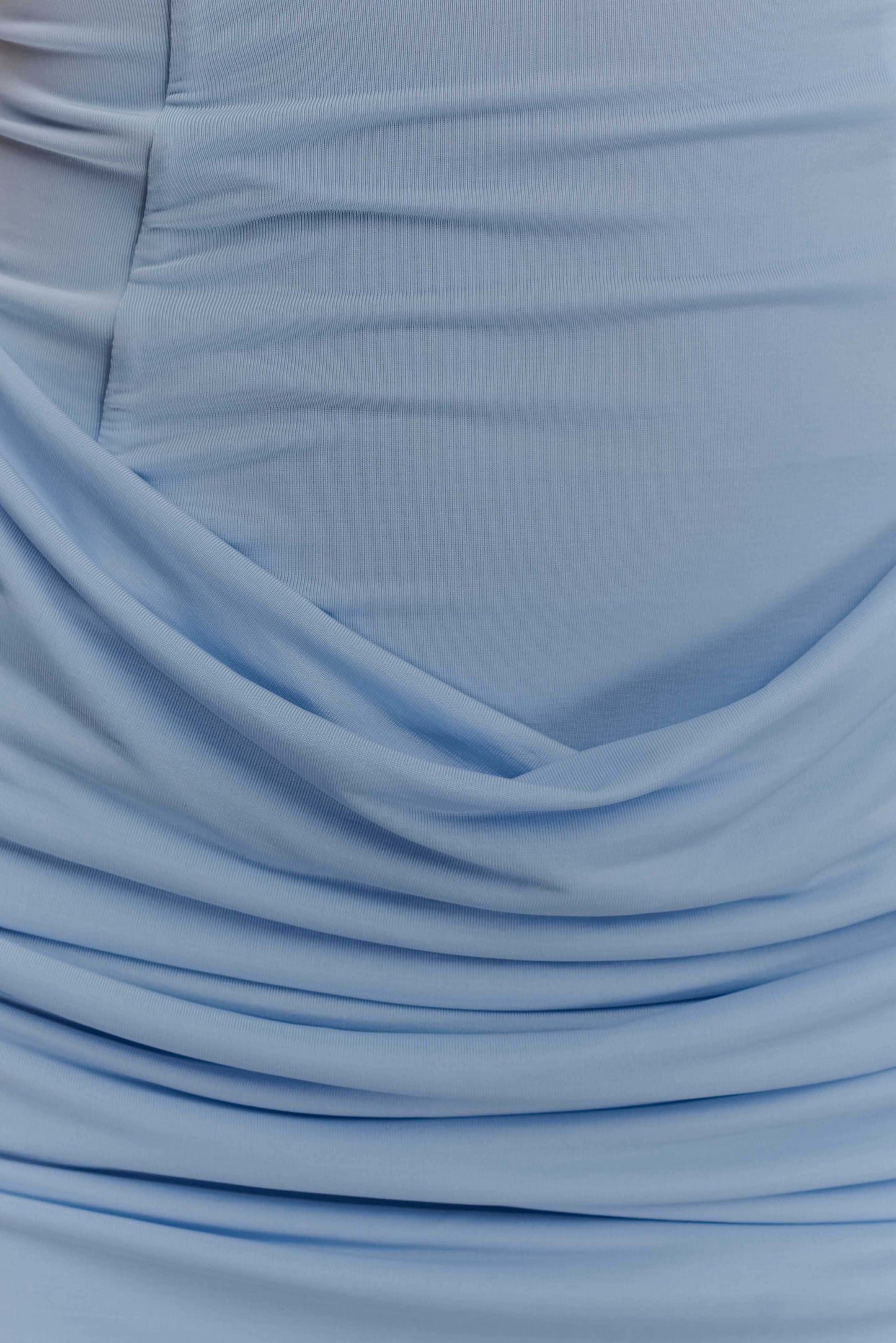 Mini-robe Mattea en jersey fluide et en maille avec foulard - Bleu clair