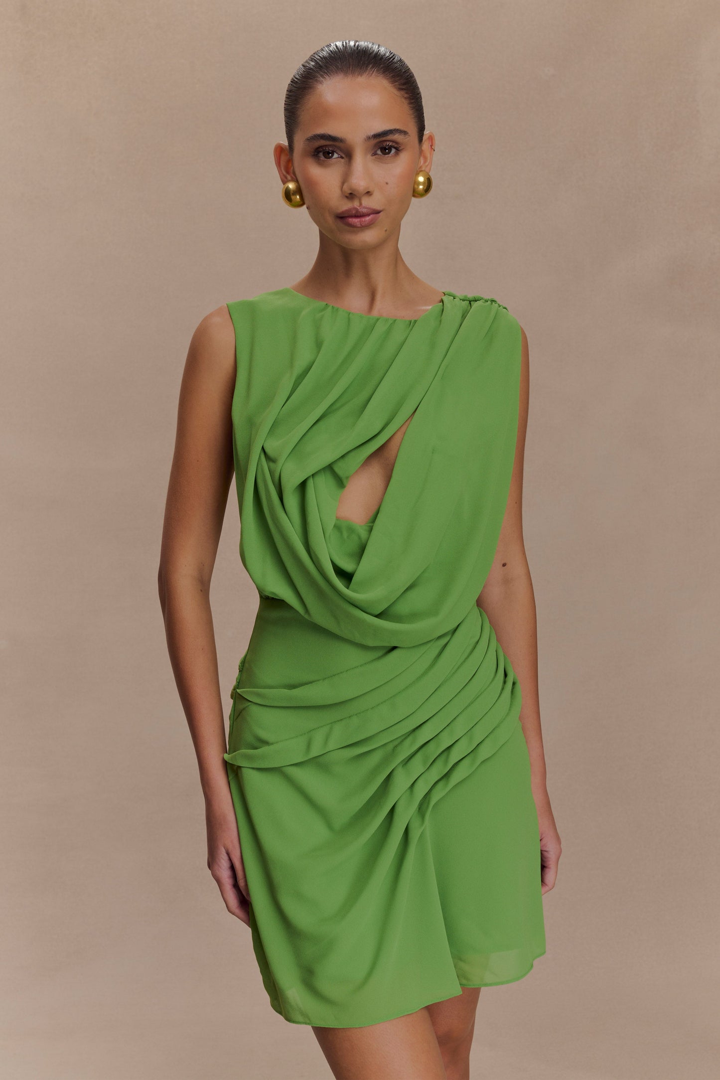 Robe mini en mousseline Oria - Verte