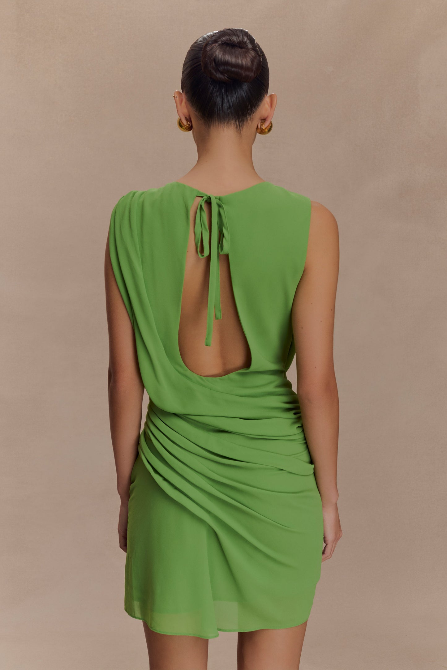 Robe mini en mousseline Oria - Verte