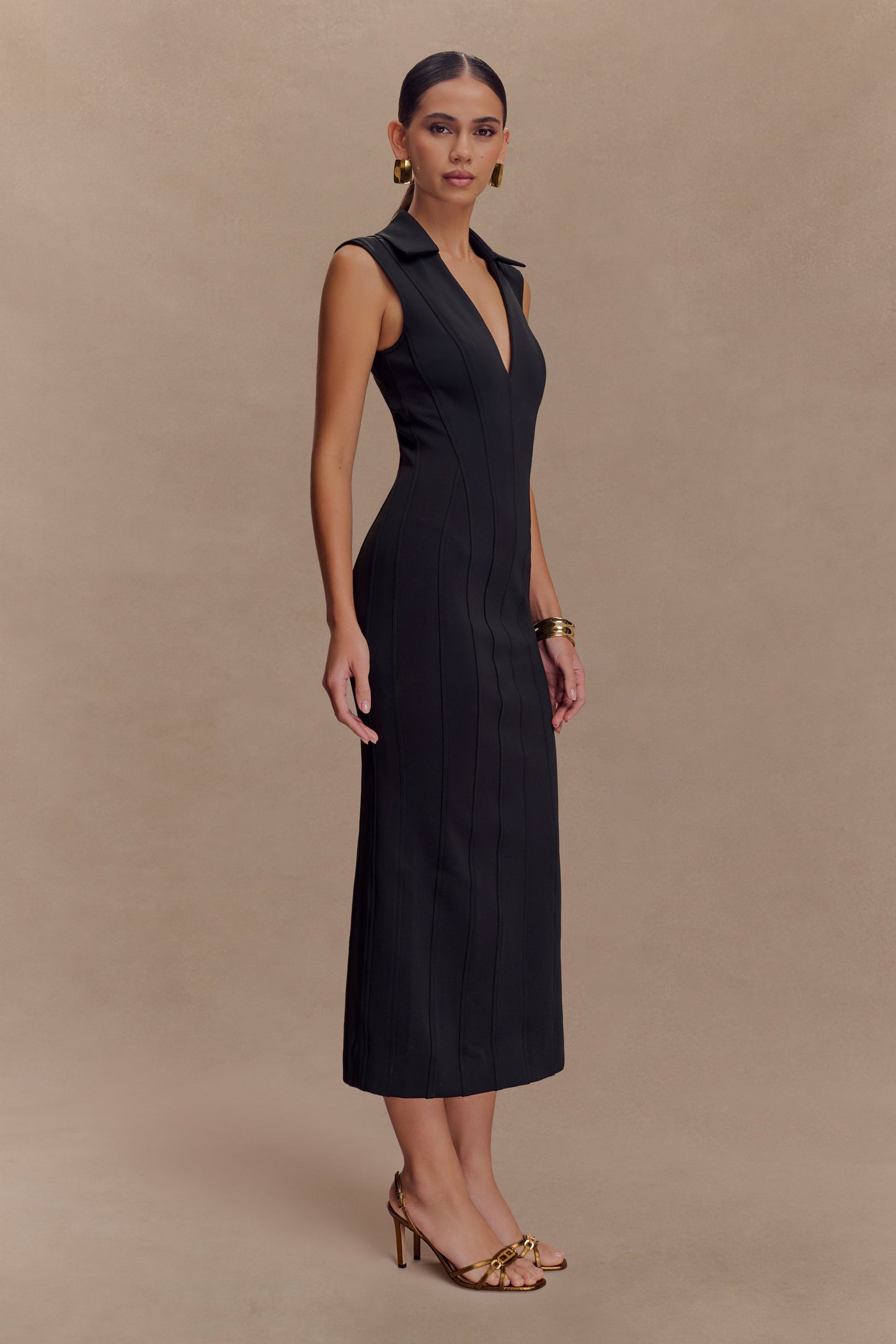 Robe midi sans manches Keagan - Noir