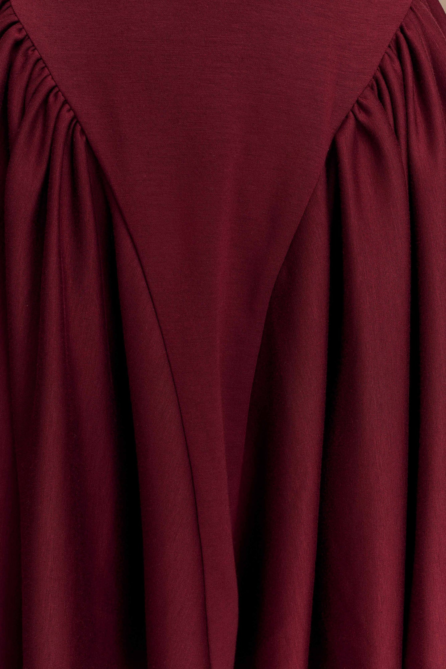 Mini-robe en jersey scuba Sharon - Vin rouge