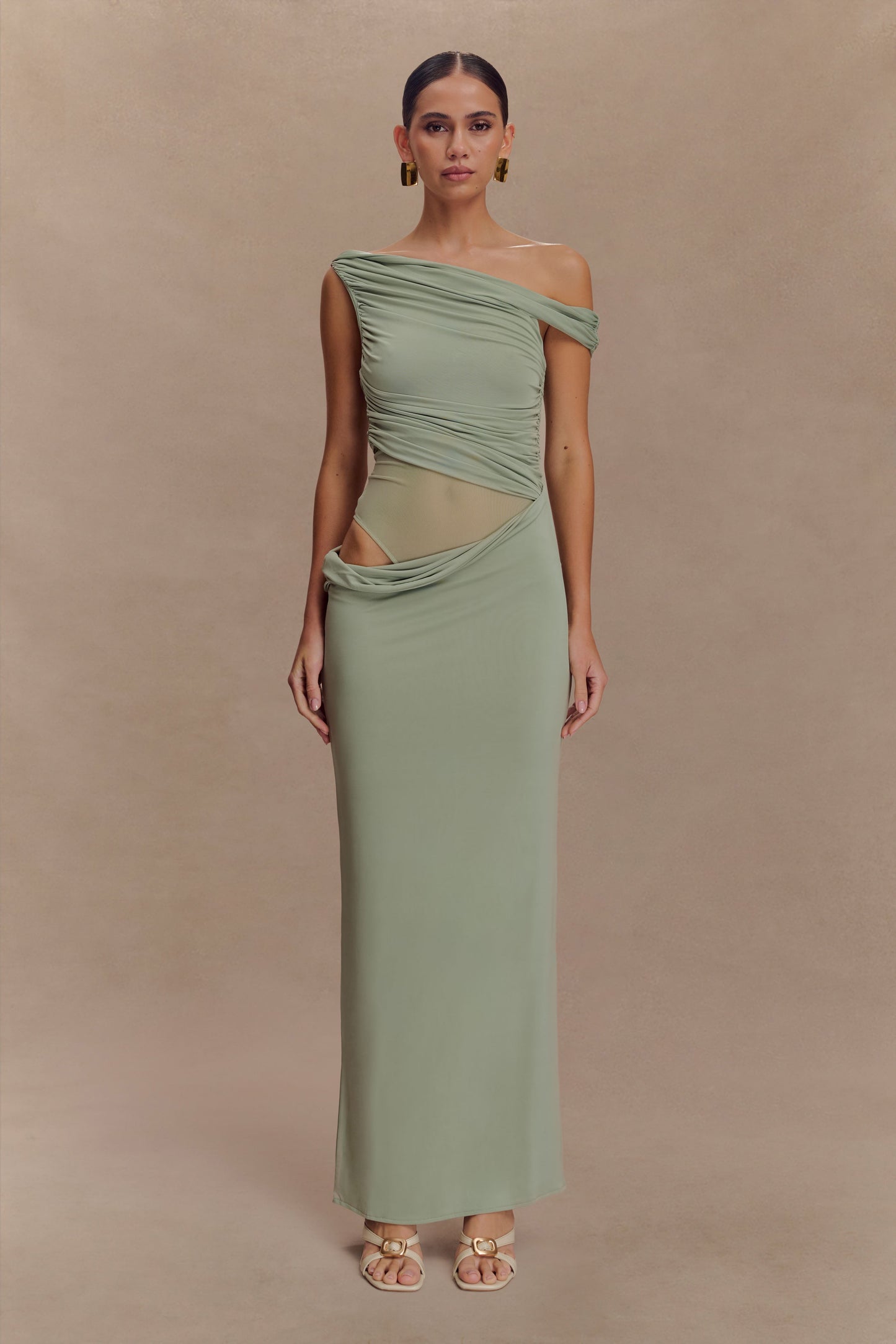 Robe Maxi Évasée à Une Épaule Callen - SAGE