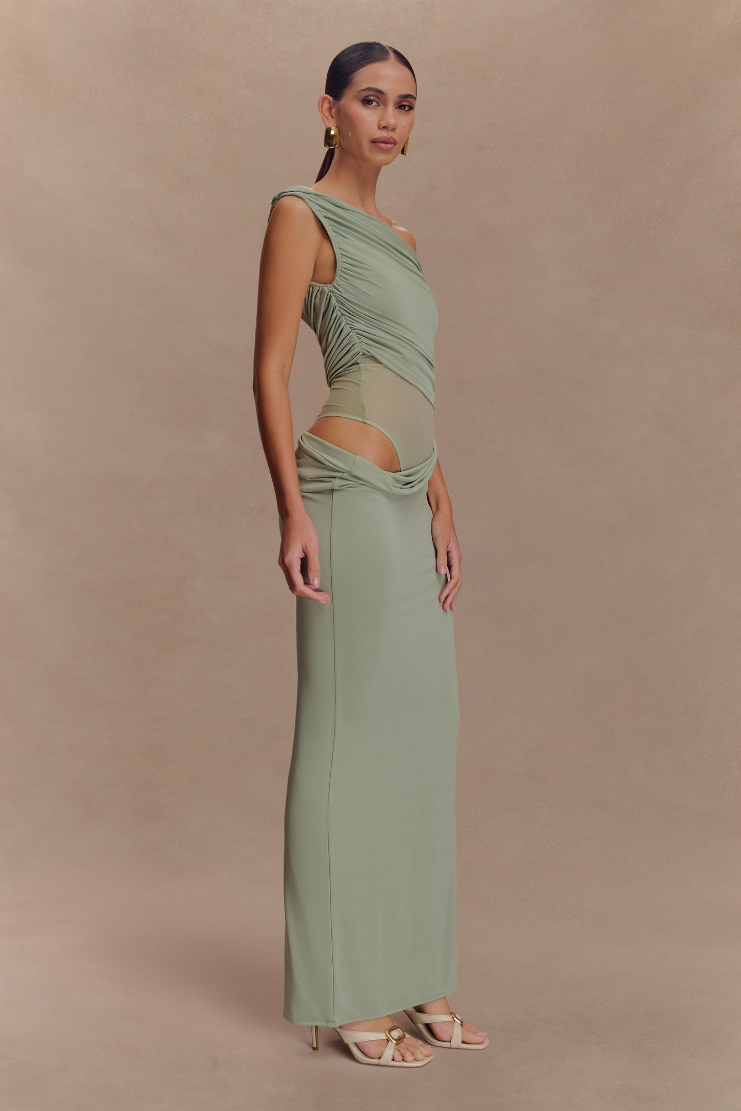 Robe Maxi Évasée à Une Épaule Callen - SAGE