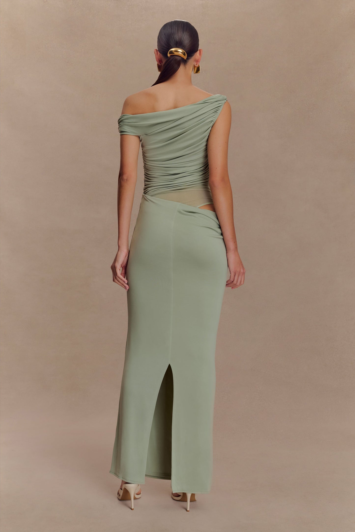 Robe Maxi Évasée à Une Épaule Callen - SAGE