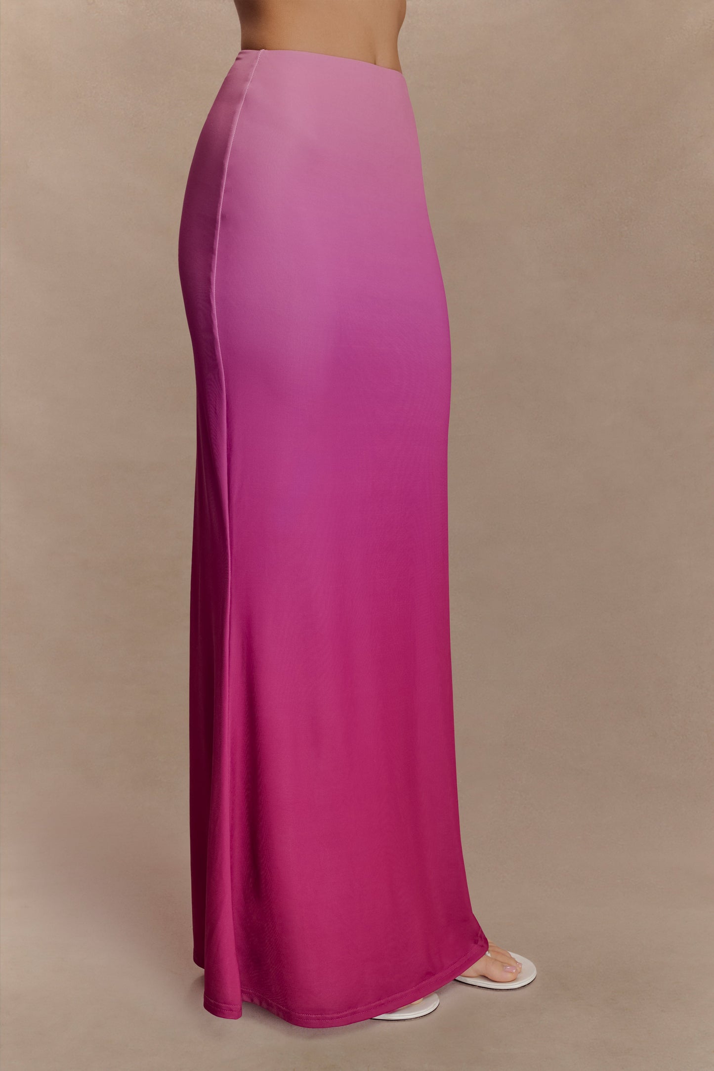 Jupe Maxi Bruna en Mousseline de Soie - Rose Ombré