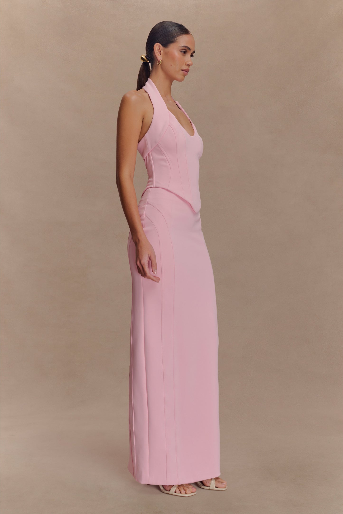 Jupe Maxi Taille Haute Alma - Rose Bonbon