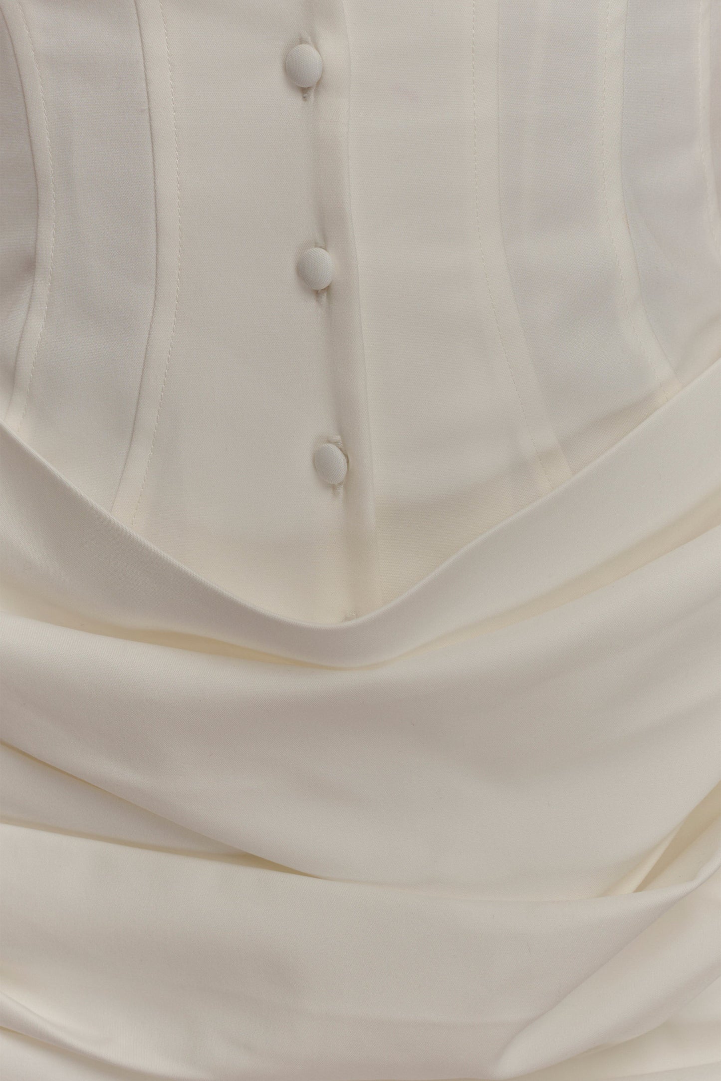 Mini-robe en coton à col montant Tarryn - Blanc