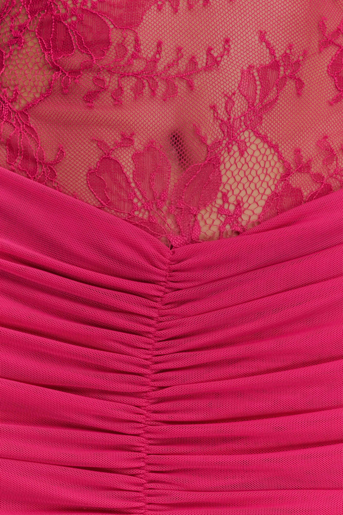 Robe Maxi en Dentelle et Maille Khadijah - Dragonfruit