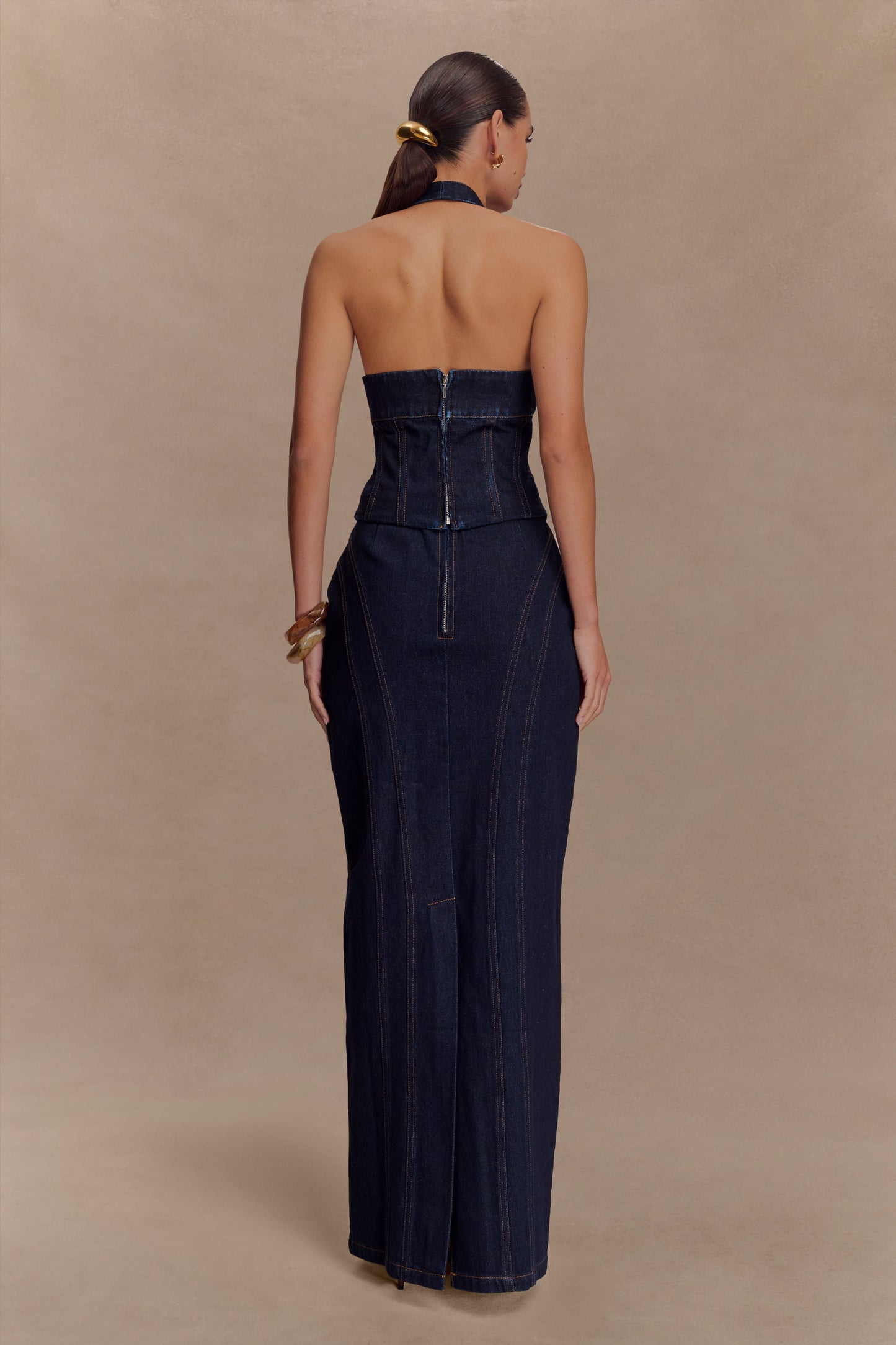 Jupe Maxi en Denim Alma - Bleu Indigo