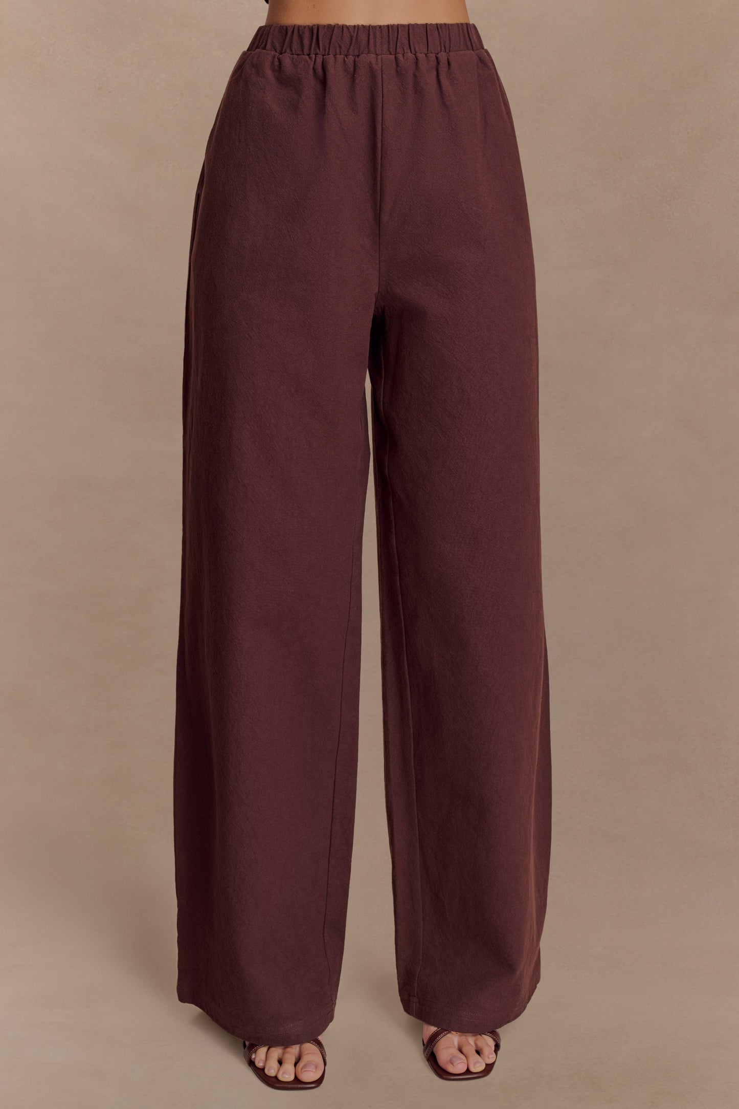 Pantalon large en coton Janayia - Espresso foncé