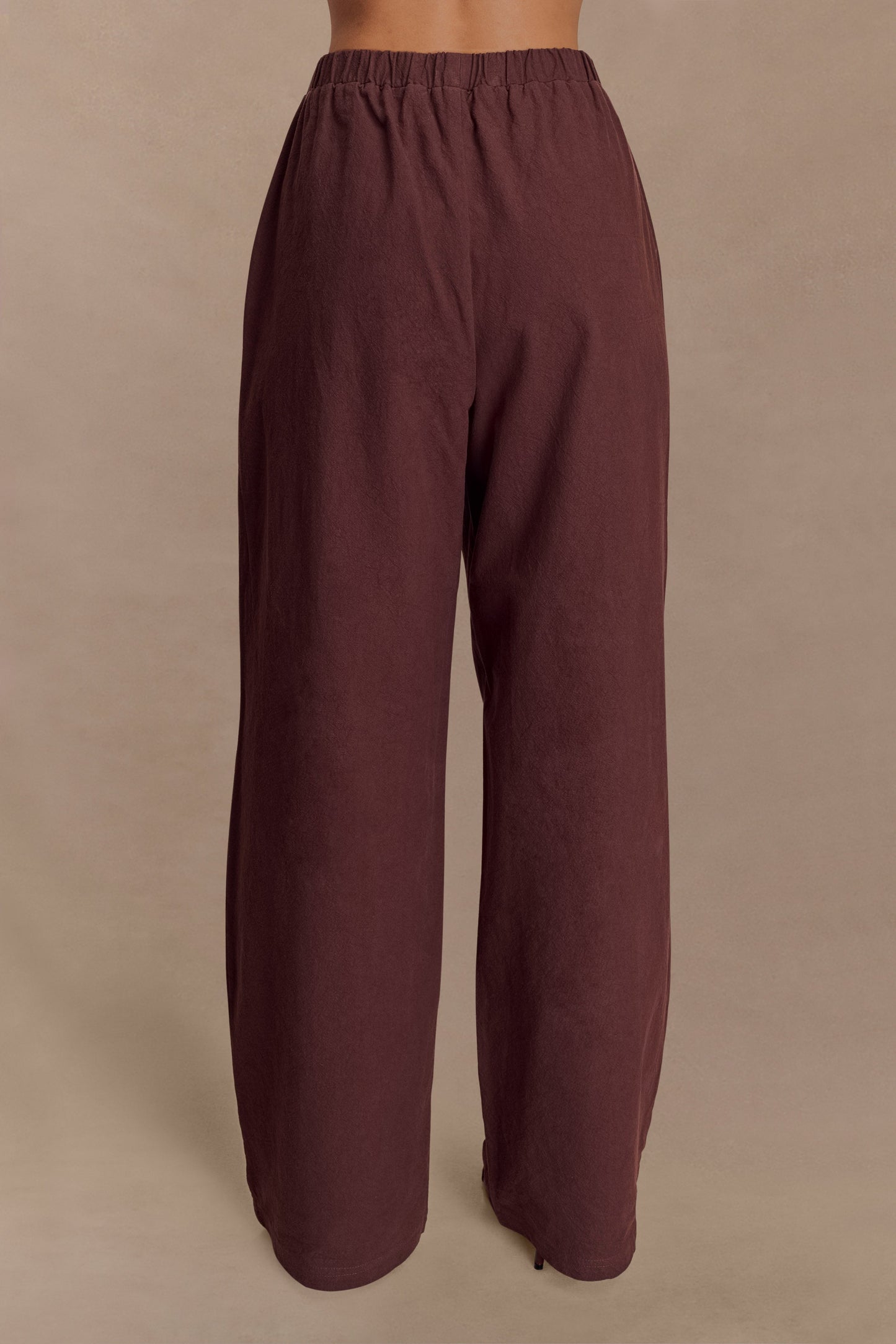 Pantalon large en coton Janayia - Espresso foncé