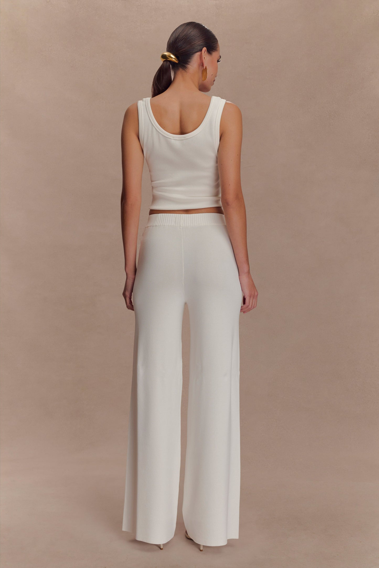 Pantalon en Tricot à Pieds Large Fabiana - Blanc