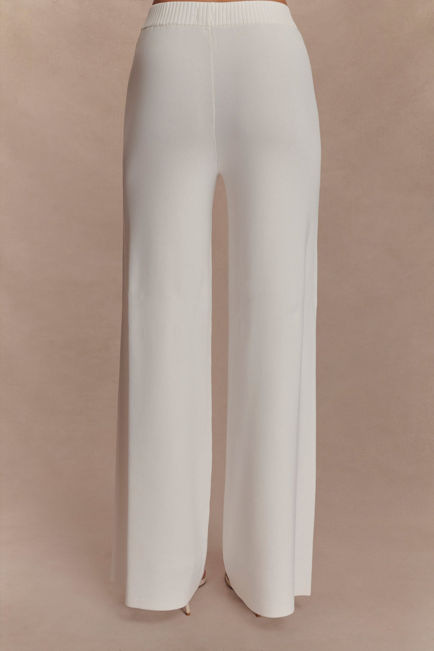 Pantalon en Tricot à Pieds Large Fabiana - Blanc